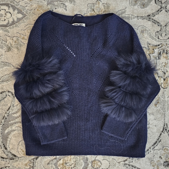 Max & Moi Navy Wool Blend Sweater